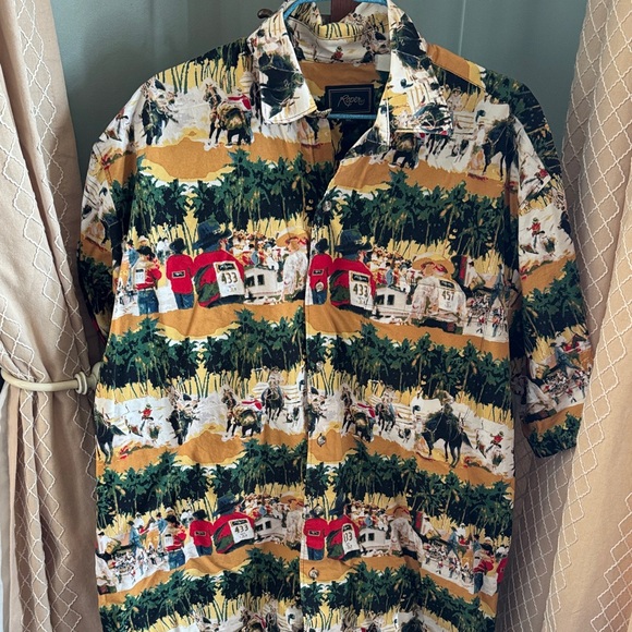 Roper Other - Roper Men's Short-Sleeve Button-Down Shirt in Mustard, Green, White